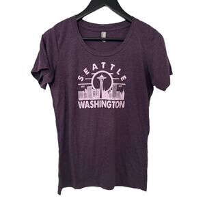 Seattle Washington Purple Short Sleeve T shirt Size Large NWOT
